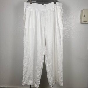 Lands' End Classic Linen White Pants